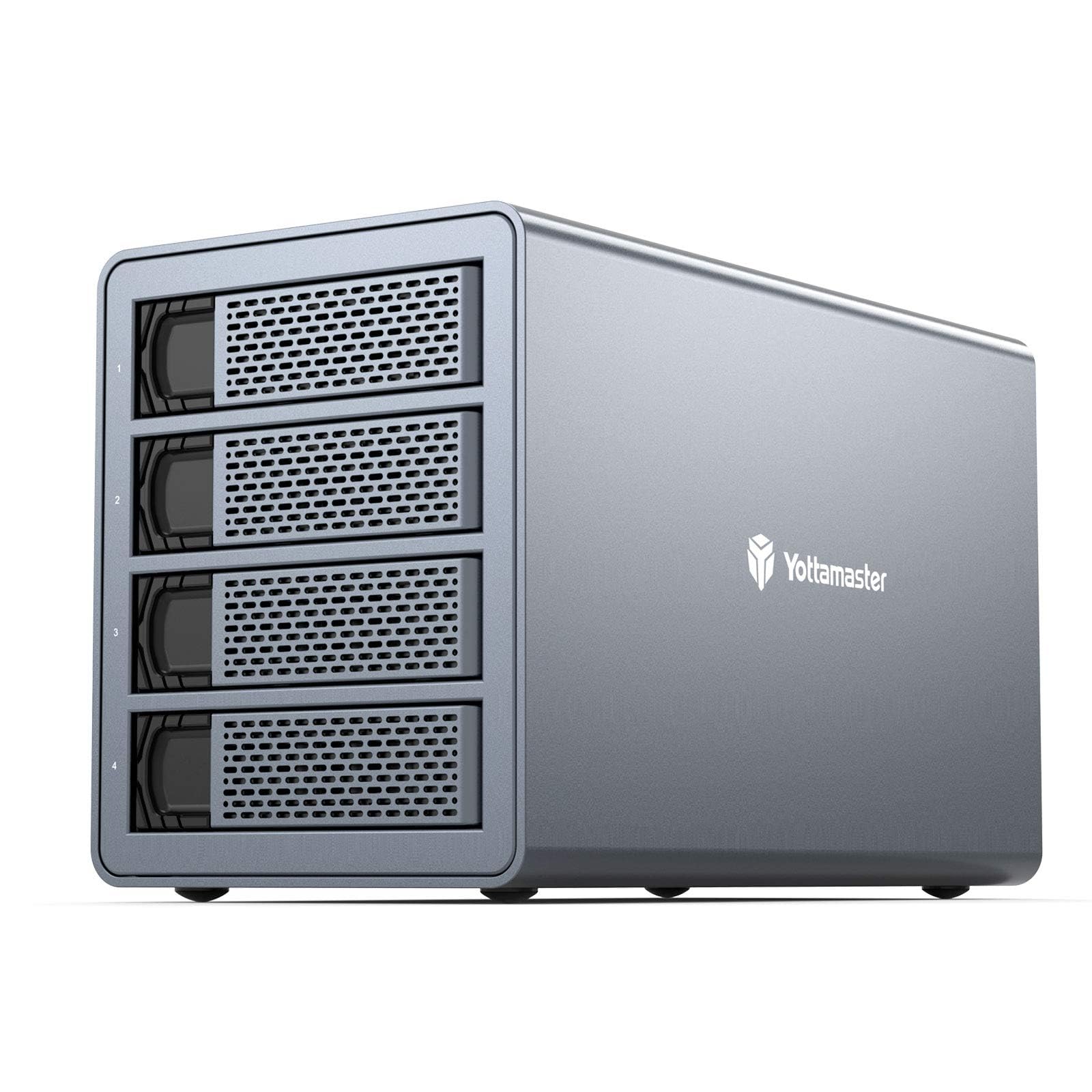 Yottamaster 10Gbps 4 Bay USB C Hard Drive Enclosure Daisy Chain